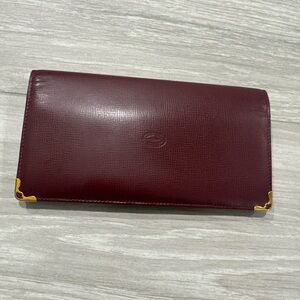 Cartier Burgundy Leather Card Holder Wallet
